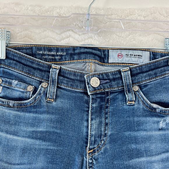 AG Adriano Goldschmied The Legging Ankle Super Skinny Distressed Jeans Sz 25R - Picture 8 of 14